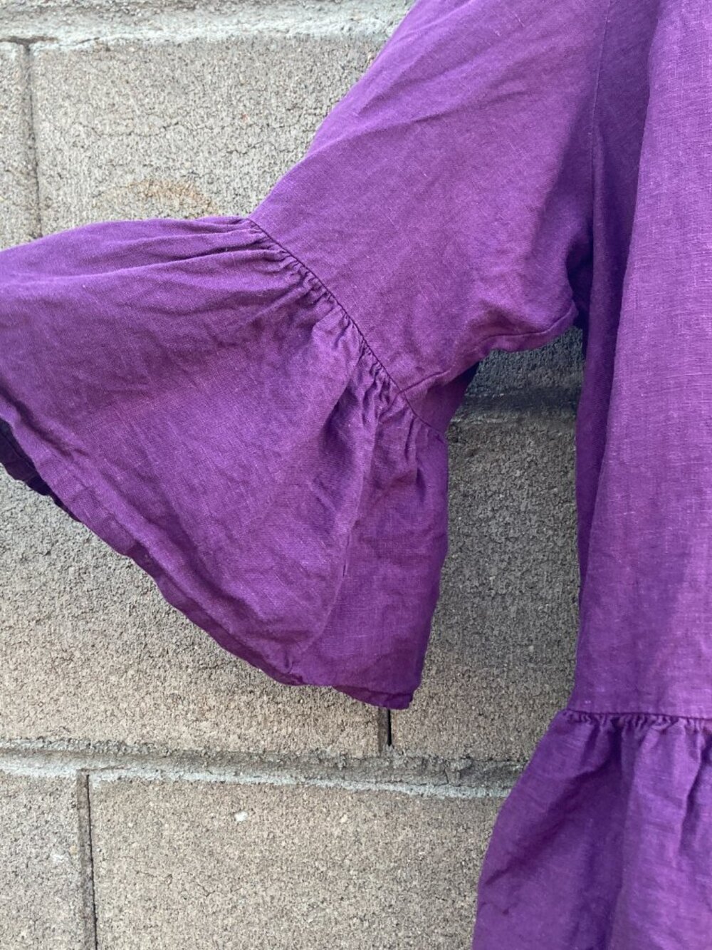 Bryn Walker Franci purple blouse in 100% linen size 1X - Picture 5 of 6